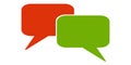Speech bubbles red and green Royalty Free Stock Photo