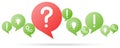 speech bubbles with red question mark Royalty Free Stock Photo