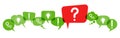 speech bubbles with red question mark Royalty Free Stock Photo
