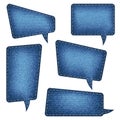 Speech bubbles set denim texture Royalty Free Stock Photo