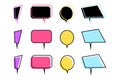 Speech bubbles set in flat style. Vector illustration isolated on white background. Royalty Free Stock Photo