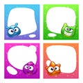 Speech bubbles set. Funny cute colorful banners. Royalty Free Stock Photo