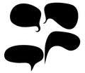 Speech of bubbles silhouettes. Collection of various forms and contours. Vector. Royalty Free Stock Photo