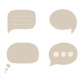 Speech bubbles in simple flat style. Set of empty shapes for thoughts, text, notes. Vector illustration isolated on Royalty Free Stock Photo