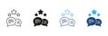 Speech Bubbles With Stars Line And Solid Icon Set. Customer Feedback, Review, And Rating Communication Outline And Royalty Free Stock Photo
