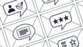 Speech bubbles and stars pattern, communication and feedback vector design Generative AI