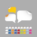 Speech bubbles - stickers in nine different colors. Colorfully p