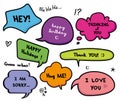 Speech bubbles talk set