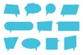 Speech bubbles text set, chat box icons, message box in flat design isolated on white background. Balloon doodle style Royalty Free Stock Photo