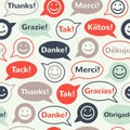 Speech bubbles with thank you seamless pattern