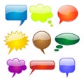 Speech bubbles in various shapes and colors Royalty Free Stock Photo