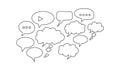 Speech Bubbles Vector Communication, Dialogue, Thought Clouds Royalty Free Stock Photo