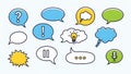 Speech Bubbles Vector Set Communication, Idea, Question, Answer Royalty Free Stock Photo