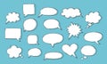 Speech bubbles vector set. Isolated design elements for text, thought, dialogue, conversation. Hand drawn doodle