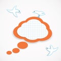 Speech cloud and birds Royalty Free Stock Photo