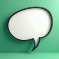 Speech cloud on green background. Black and white bubble for text. Communication symbol. Talk balloon. Visual illustration of Royalty Free Stock Photo
