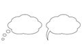 Speech cloud icon, line style vector illustration. Speech or think bubble, empty communication cloud. Vector design element. Royalty Free Stock Photo