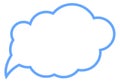 Speech cloud template. Empty blue line bubble