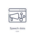 speech data interface audio icon from user interface outline collection. Thin line speech data interface audio icon isolated on