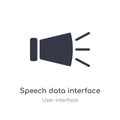 speech data interface audio outline icon. isolated line vector illustration from user interface collection. editable thin stroke