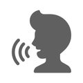 Speech disorder icon. Gray vector graphics Royalty Free Stock Photo