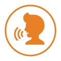Speech disorder icon. Orange color vector Royalty Free Stock Photo