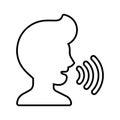 Speech disorder icon. Outline vector Royalty Free Stock Photo