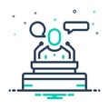 Mix icon for Speech, lecture and speaking Royalty Free Stock Photo