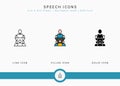 Speech icons set vector illustration with solid icon line style. Government public election concept. Royalty Free Stock Photo
