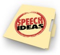 Speech Ideas Stamp Manila Folder Public Speaking Advice Tips