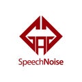 Speech Noise. Initial letter GAG square logo concept design template Royalty Free Stock Photo