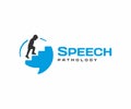 Speech pathology logo design. Speech therapy vector design