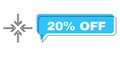 Shifted 20 percent Off Chat Balloon and Network Reduce Arrows Icon