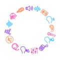 Speech Recognition Device Thin Line Round Design Template . Vector Royalty Free Stock Photo