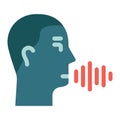 Speech recognition flat icon, voice control