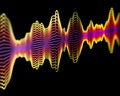 Speech recognition technology or sound recording concept: multicolor sound waves.