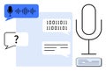 Speech Recognition and Voice Communication with Digital Interfaces Royalty Free Stock Photo