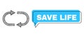 Misplaced Save Life Message Bubble and Linear Recycle Icon