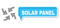 Shifted Solar Panel Message Frame and Net Cyclone Arrows Icon