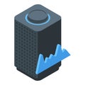 Speech sound icon isometric vector. Mouth pronunciation