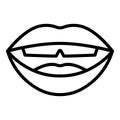 Speech sound icon outline vector. Mouth pronunciation