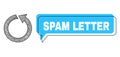 Shifted Spam Letter Speech Frame and Linear Rotate Ccw Icon