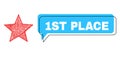 Misplaced 1St Place Chat Balloon and Net Red Star Icon Royalty Free Stock Photo