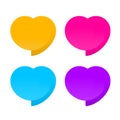 Speech stickers in the shape of a heart