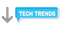 Shifted Tech Trends Speech Balloon and Net Arrow Down Icon