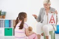 Speech therapist and child Royalty Free Stock Photo
