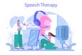 Speech therapist concept. Didactic correction and speech treatment idea