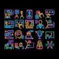 Speech Therapist Help neon glow icon illustration