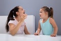 Speech Therapist Helps The Girl How To Pronounce The Sounds Royalty Free Stock Photo