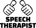 Speech therapist with thumbs - T-Shirt design